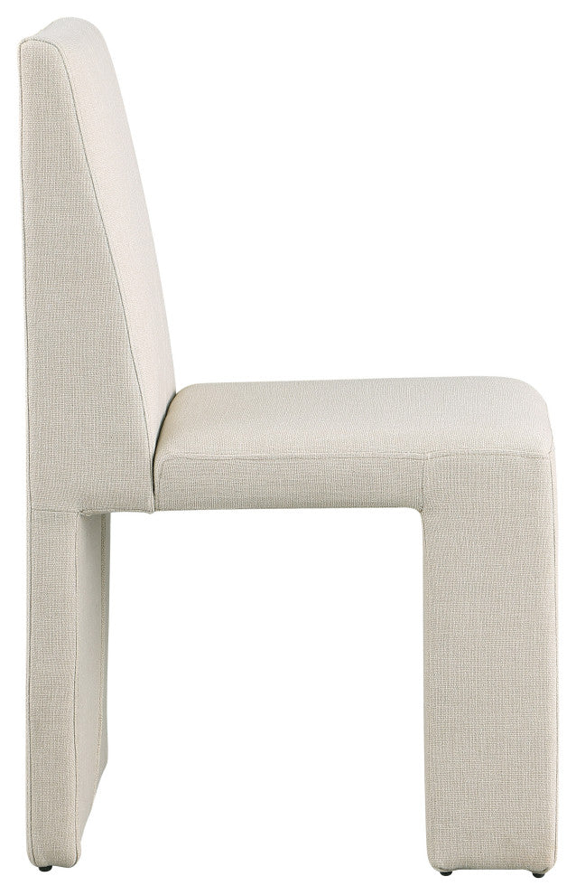 Benson Upholstered Dining Chair, Beige, Linen Texured Fabric