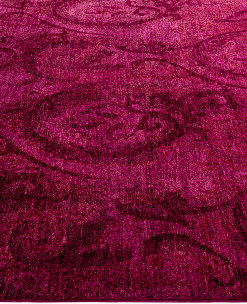 Overdyed One-of-a-Kind Hand-Knotted Area Rug Pink, 6' 0" x 6' 6"