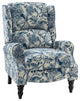 Modern Push-Back Plaid Recliner with Rolled Armrest, Jacobean
