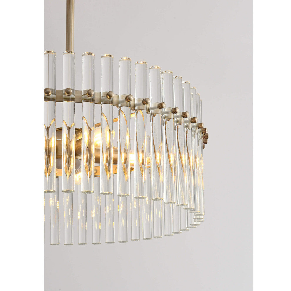 Eva Brushed Champagne Silver 5-light Chandelier