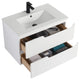 Citiscape Bath Vanity, Textured Drawer Fronts Sink Included, White, 30"