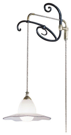 Country Line 1818 Wall Sconce, Graphite And Silver, White Scavo