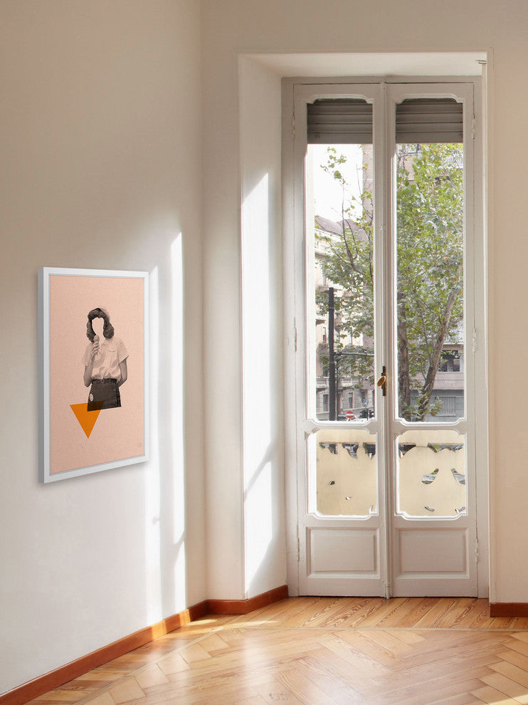 Marmont Hill, "No Face Rosa III" by Bengoa Vazquez Framed Painting Print, 24x36