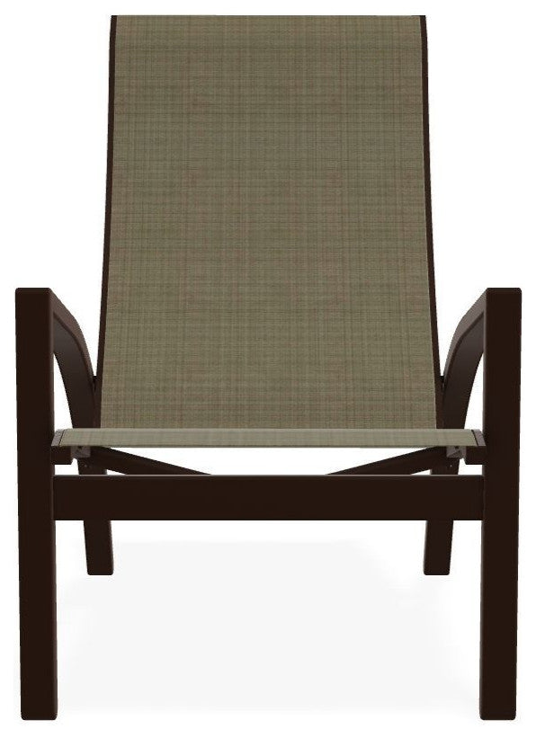 Kendall Sling Stackable Outdoor Lounge Chair, Elevation Stone/Kona
