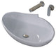 ADM Oval Countertop Vessel Sink, White, 24", Glossy White