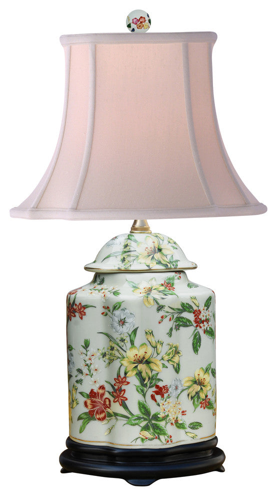 Multi Color  Tea Jar Porcelain Lamp