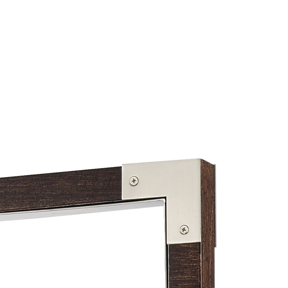 4-Light Brushed Nickel and Wood Farmhouse Island Linear Chandelier