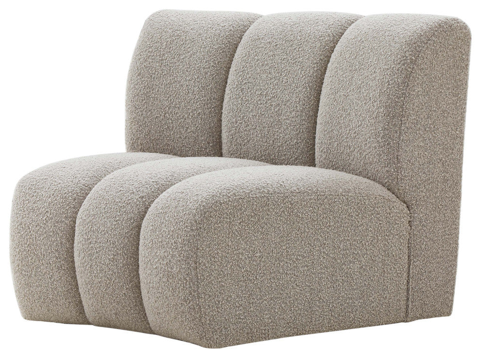 Infinity Boucle Fabric Upholstered Modular Chair, Brown