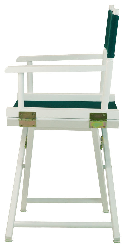 018" Director's Chair White Frame-Hunter Green Canvas