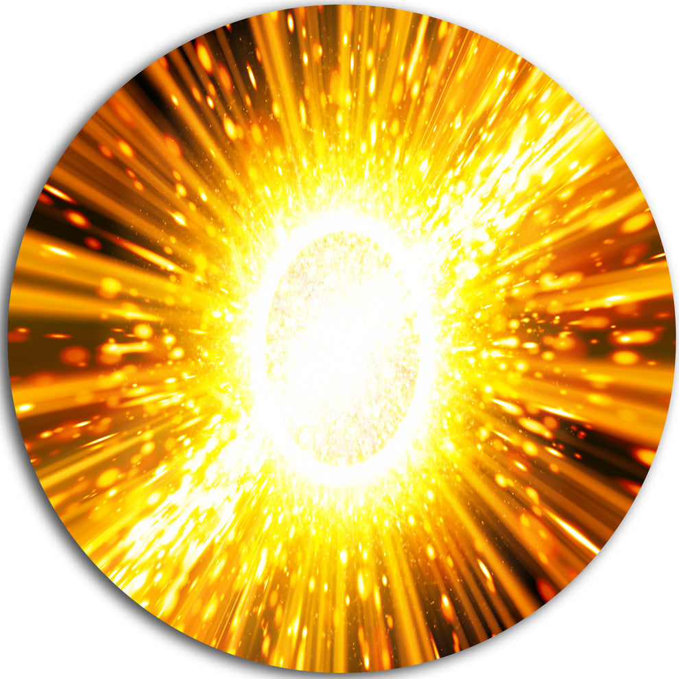 Bing Bang Explosion, Modern Spacescape Round Metal Wall Art, 38"