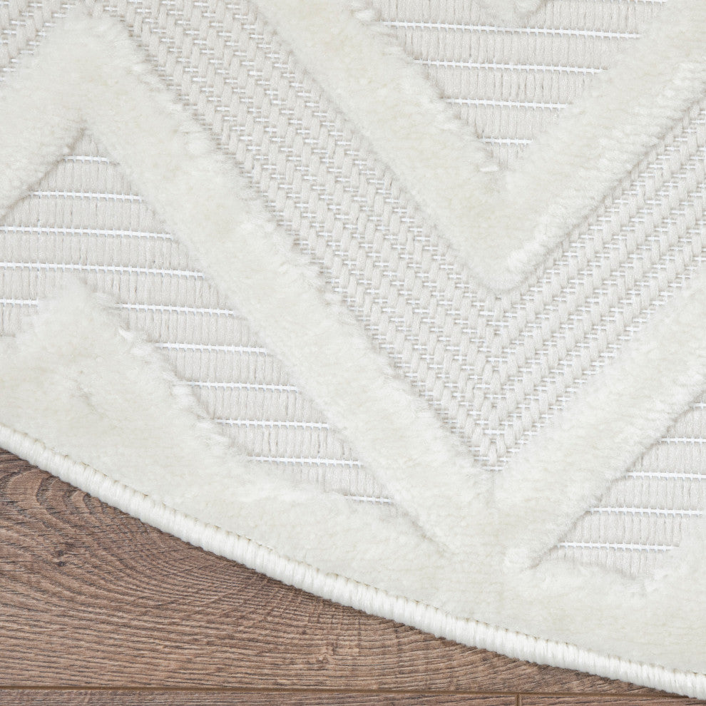 Nourison Versatile 6' x 9' Oval Ivory White Modern Rug