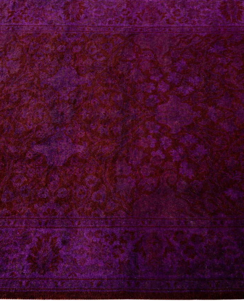 Overdyed One-of-a-Kind Hand-Knotted Area Rug Purple, 2' 8" x 18' 5"