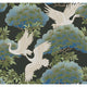 Sprig and Heron Black Wallpaper