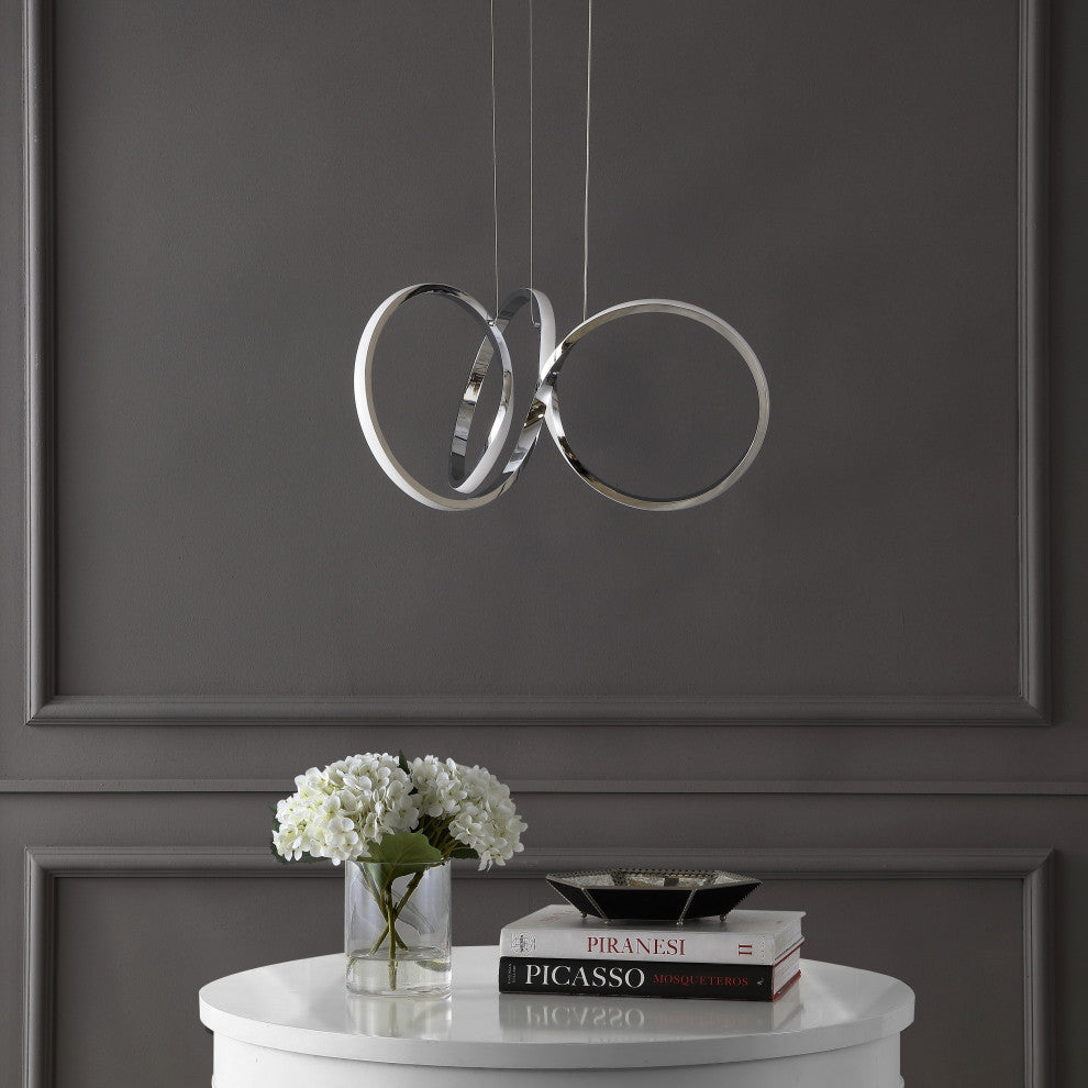 1-Light Contemporary Minimalist Aluminum Ribbon Integrated LED Pendant