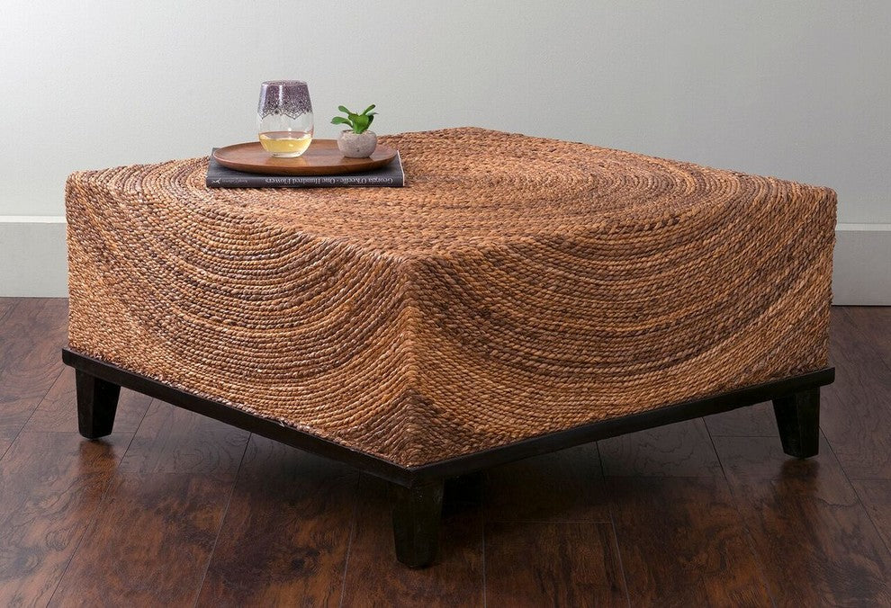 East at Main Chickasaw Brown Abaca Square Coffee Table