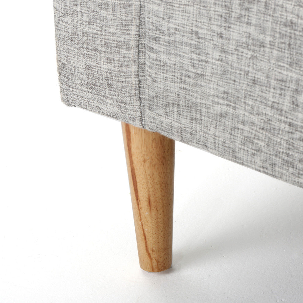GDF Studio Stratford Mid Century Modern Fabric Club Chair, Light Gray Tweed