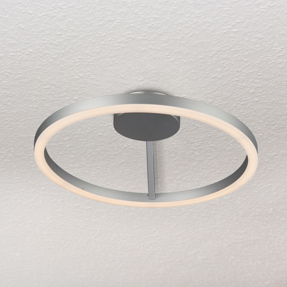 Zuben Circular ETL Certified Integrated LED Ceiling Light, Silver, 20"