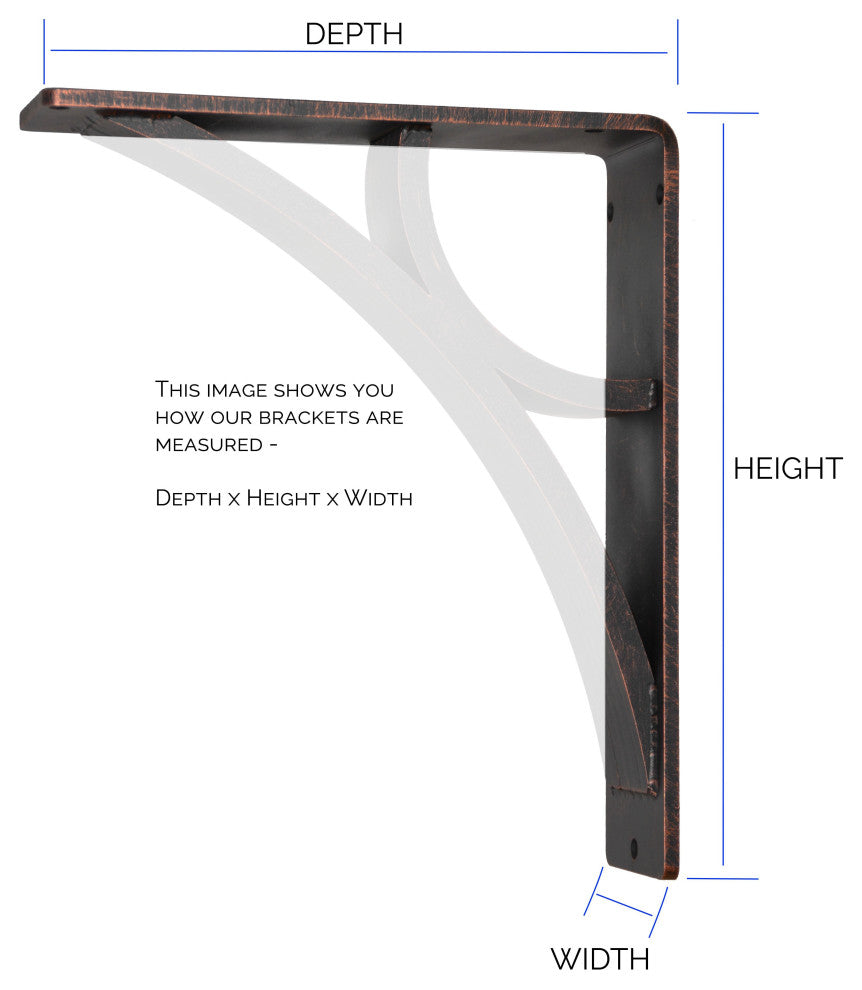 Wrought Iron Corbel - Eclipse 2" Wide Iron Countertop Corbel