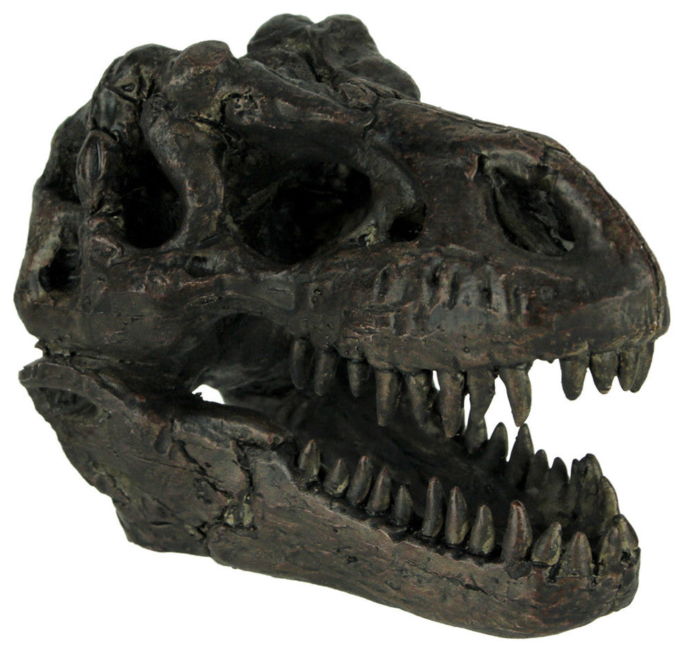 Tyrannosaurus Rex Dinosaur Head Fossil Statue Small
