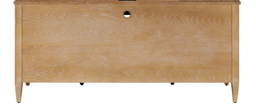 Modern Wood Credenza, Wood Office Desk, Fully Assembled Light Brown