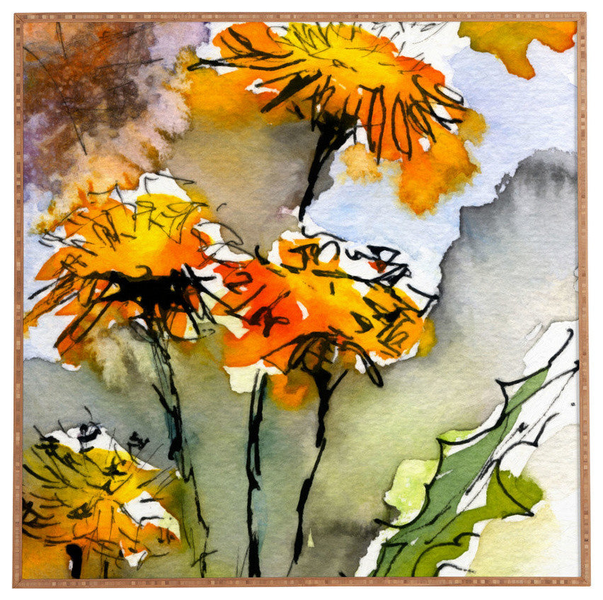 Ginette Fine Art Dandelions Framed Wall Art