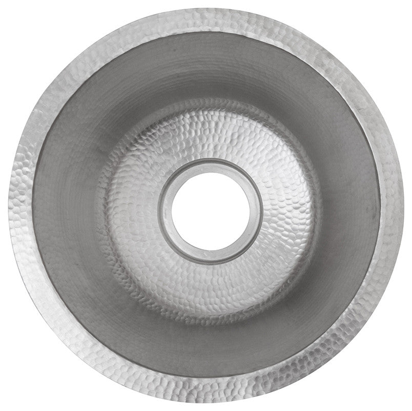 Premiere Copper BR16EN3 16" Hammered Copper Prep Sink in Electroless Nickel