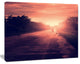 Vintage Biker at Sunset, Modern Landscape Wall Art Canvas, 20"x12"