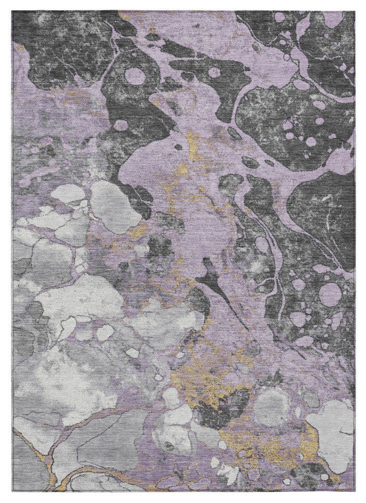 Machine Washable Indoor/Outdoor Chantille ACN1909 Violet 5' x 7'6" Rug