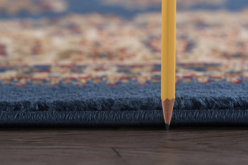 Fiona Traditional Oriental Navy Rectangle Area Rug, 6.7' x 9.6'