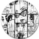 Many Girl Faces Collage, Portrait Digital Art Disc Metal Wall Art, 36"