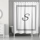 Classic White Monogrammed Shower Curtain, S