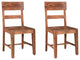 Stafford Single Slat Dining Chair, Set of 2, Brown, Wood Seat