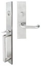 Munich Lever, Mortise Entry Handleset, Left Hand, Satin Stainless Steel