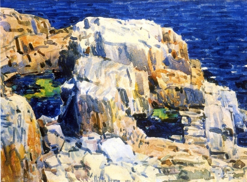 Frederick Childe Hassam Rocks at Appledore Premium Canvas Print
