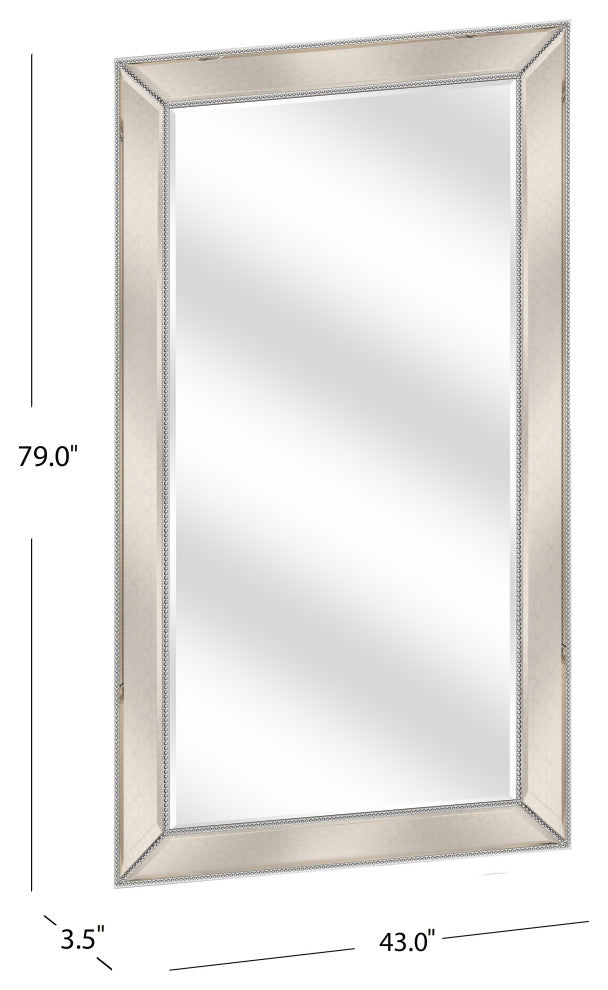 Beaded Floor Mirror - 43" x 79" - Silver