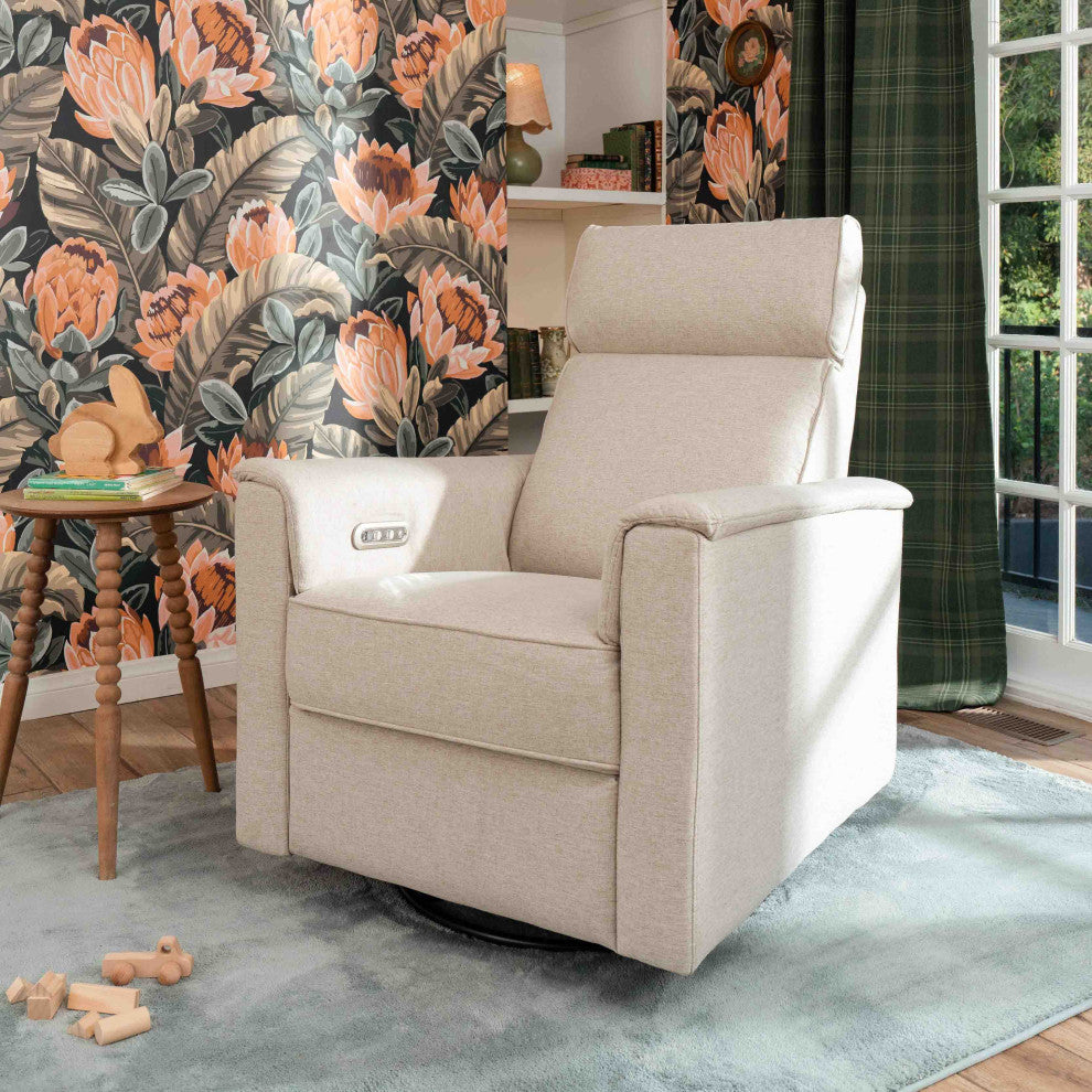 Willa Plus Power Glider Recliner w/ Power Headrest, Performance Beach Eco-Weave