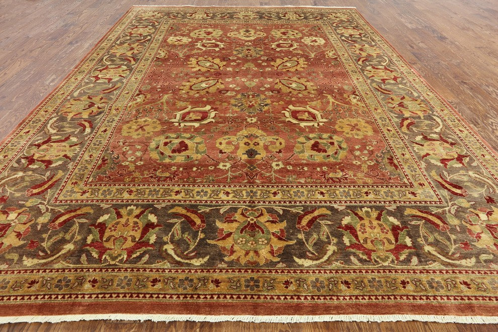 Oriental Oushak Style 9'x12' Handmade Peshawar Rug, W2490