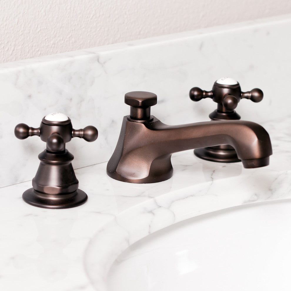 Lever Handles-American Widespread Lavatory Faucet, Oil Rubbed Bronze Finish With