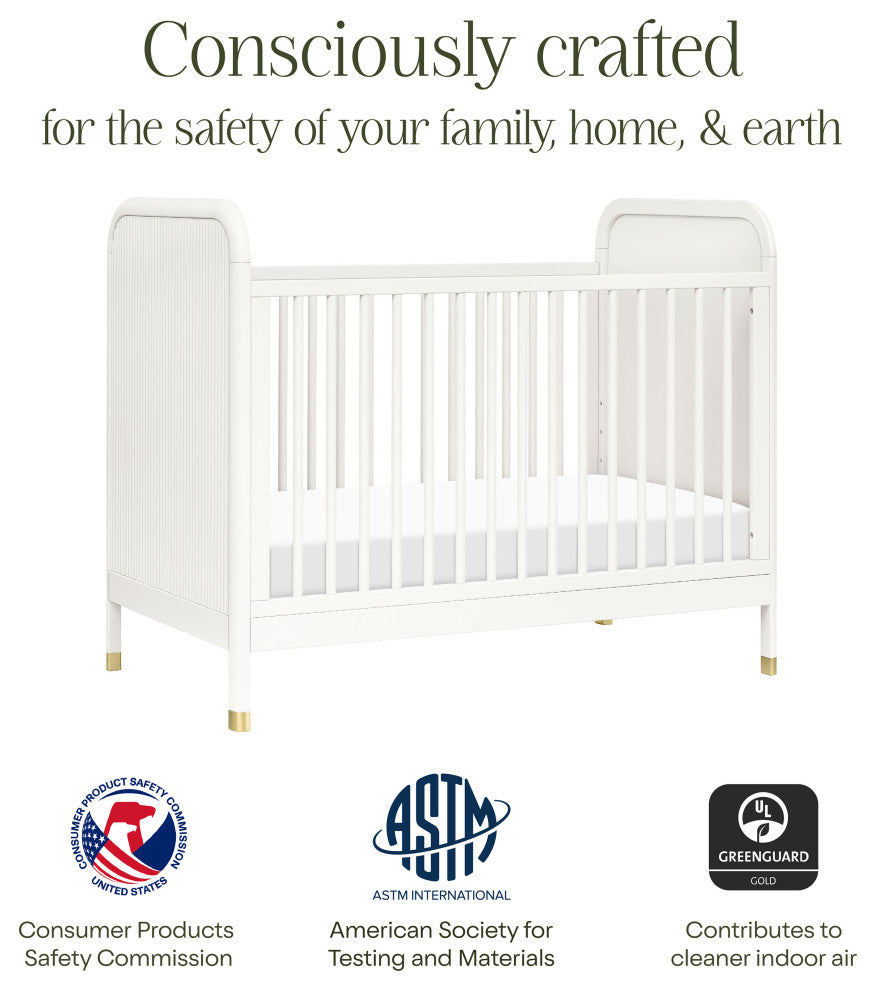 Brimsley Tambour 3-in-1 Convertible Crib, Warm White