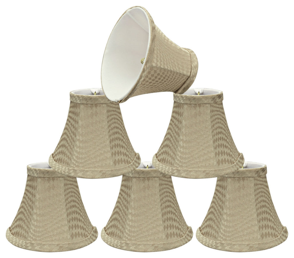 30060-6 Small Bell  Chandelier Clip On Lamp Shade Dark Beige 3"x6"x5"