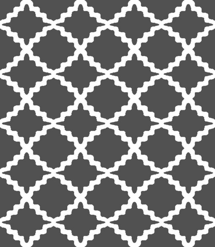 Dark Gray Trellis Rug By Cozy Rugs, 6'8''x10'
