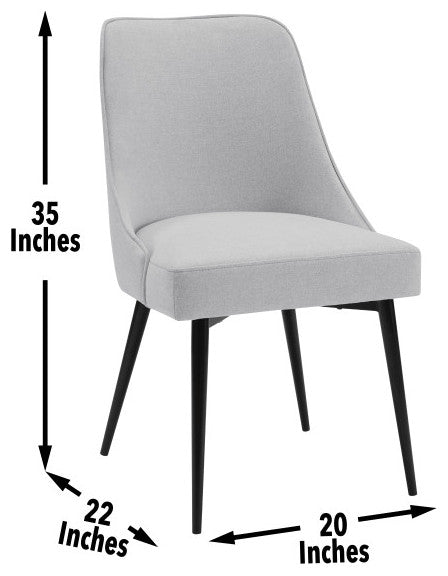 Colfax Side Chair Charcoal, Set of 2, Stone