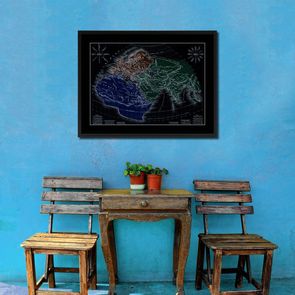 World In The Time Of Ptolomy Vintage Vivid Color Map Canvas, 16"x21"