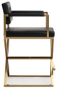 Director Black Gold Steel Counter Stool - Black