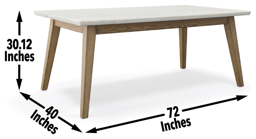 Vida White Marble Top Dining Table