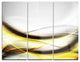 "Abstract Golden Waves" Digital Metal Wall Art, 3 Panels, 36"x28"