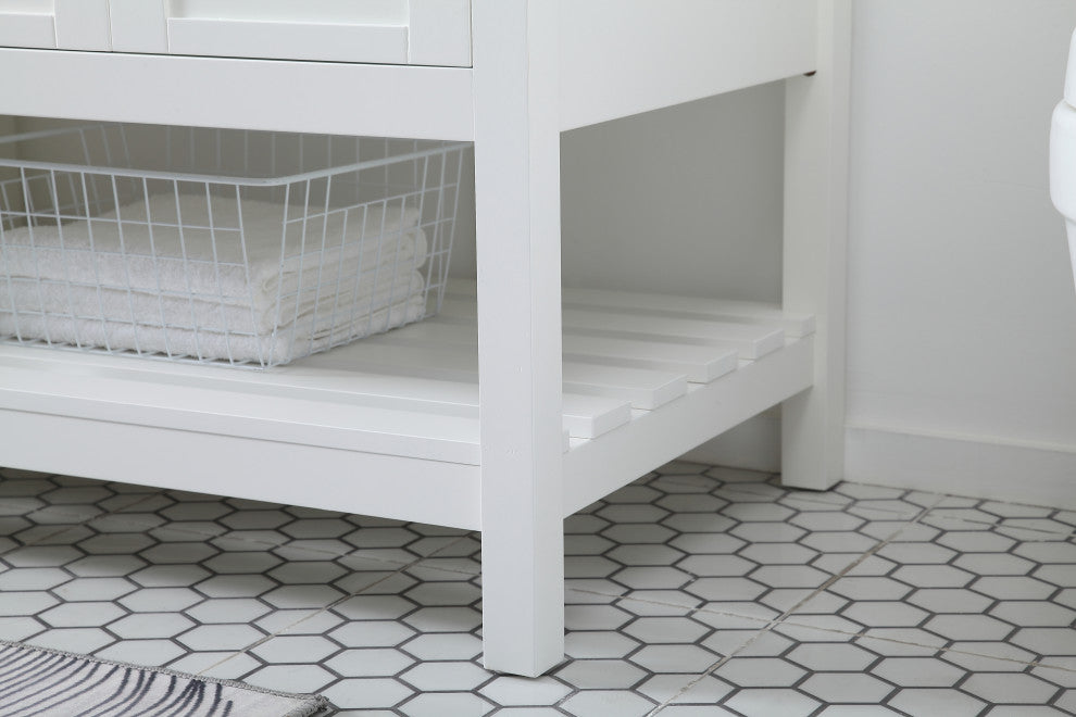 White 72" Double Sink Bathroom Vanity