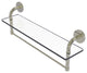 Remi 22" Glass Vanity Shelf with Towel Bar, Polished Nickel