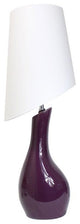 Elegant Designs Curved Purple Ceramic Table Lamp With Asymmetrical White Shade