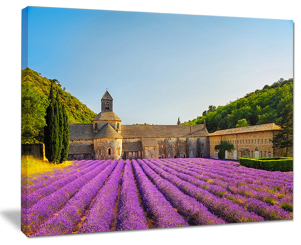 "Abbey of Senanque Lavender Flowers" Landscape Wall Art Print, 20"x12"
